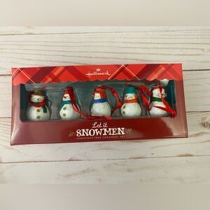 Hallmark Let It Snowmen Christmas Tree Ornament Set Xmas Holiday NIB Snowman